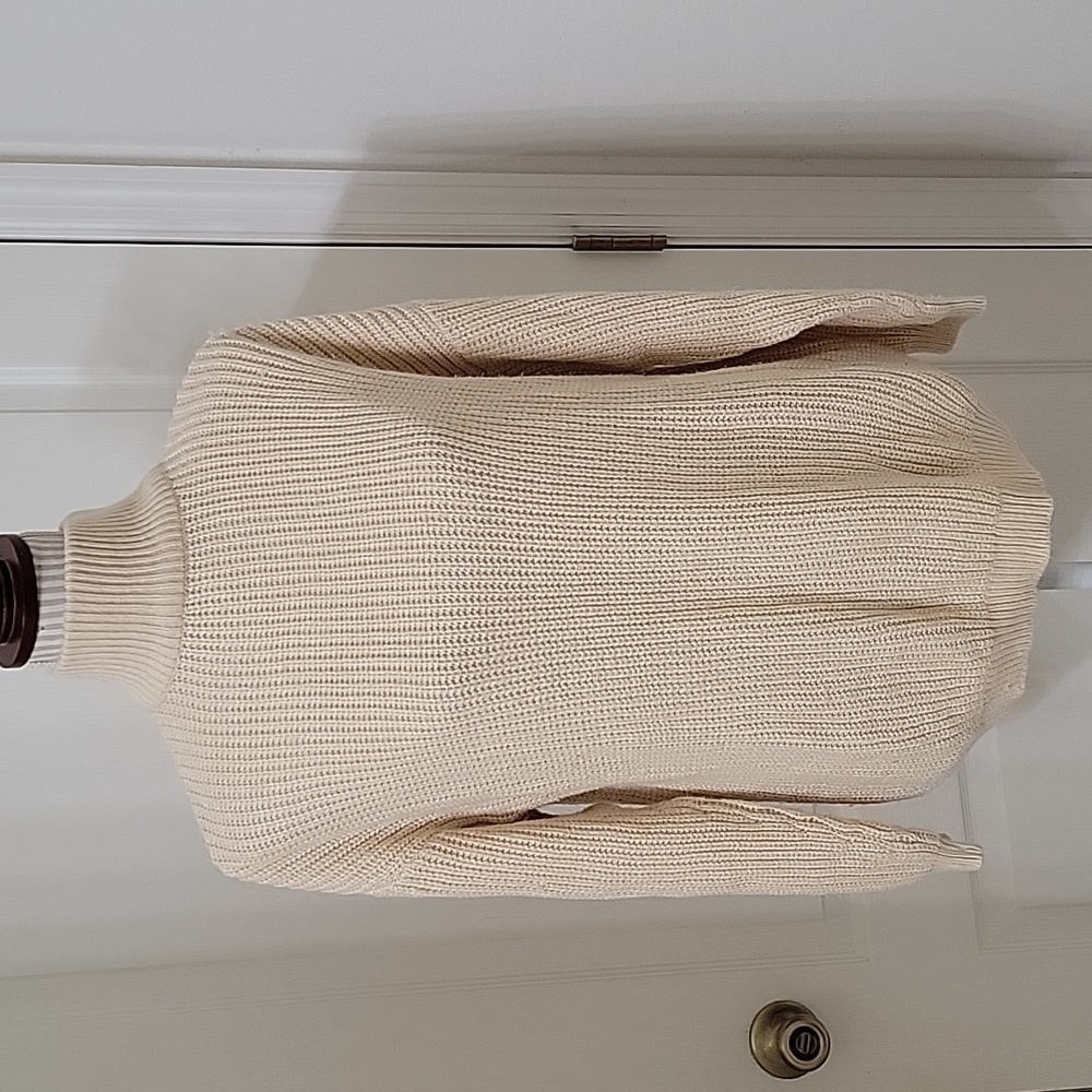 Divided, Size XS Cream Colored Mock Neck Chunky Knit Sweater, EUC